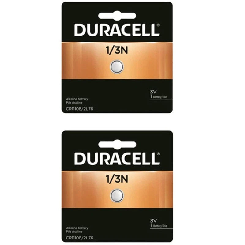 2x Duracell 1/3N, DL1/3N, CR1/3, 2L76 Photo Lithium 3V Battery