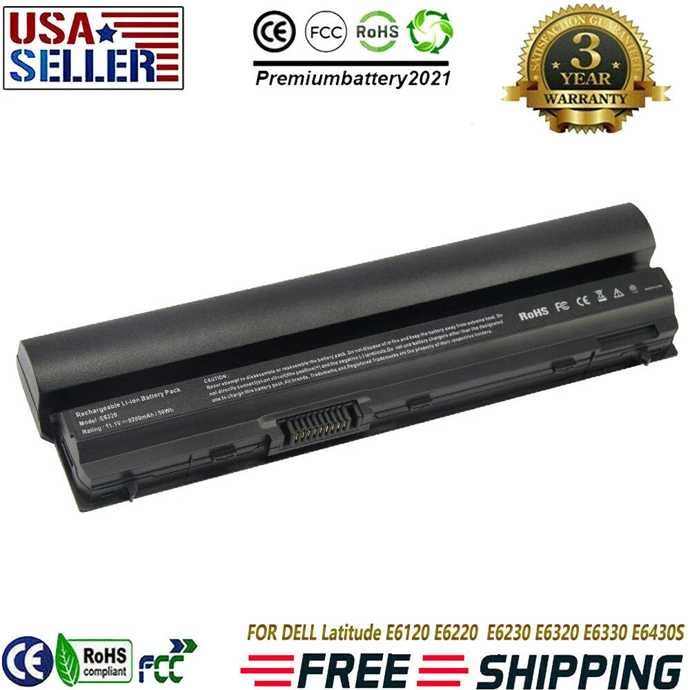 ? RFJMW Battery for Dell Latitude E6320 E6220 E6120 E6230 E6330 E6430s FRROG PC