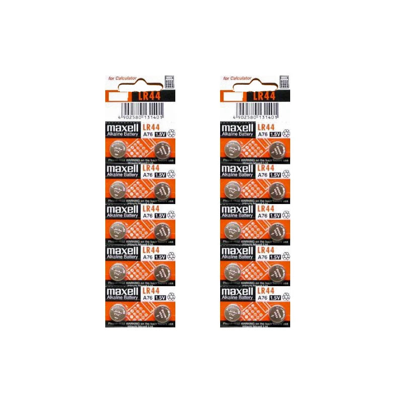 20 Pcs Maxell LR44 A76 357 303 AG13 1.5V Coin Cell Button Batteries