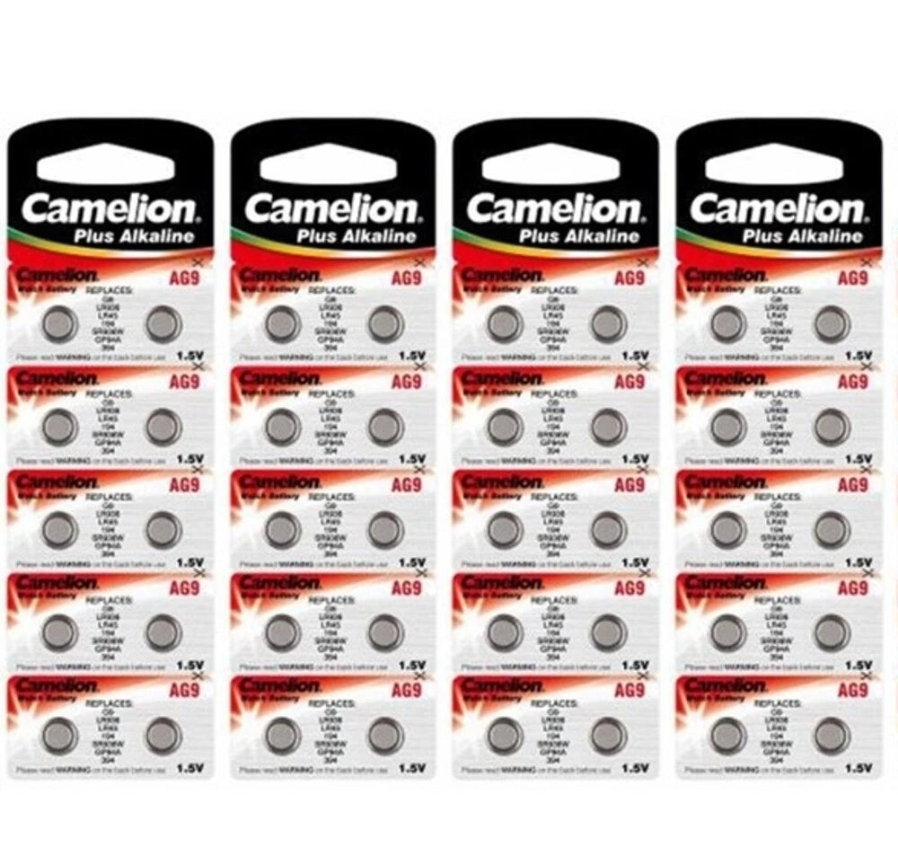 40 Pk Camelion AG9 394 D394 GP94 L936 LR45 S936 Alkaline Button Cell Battery