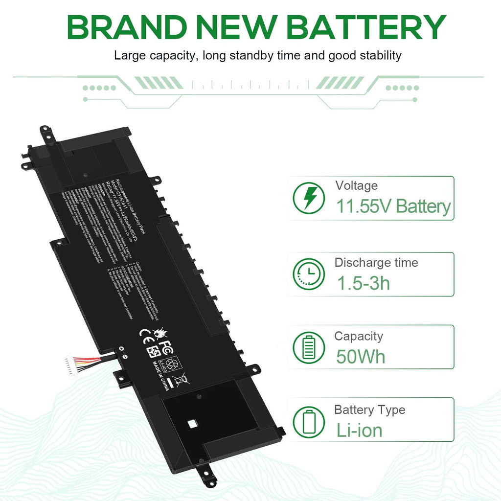 50WH C31N1841 Battery For Asus ZenBook Q427 Q427F Q427FL UX334 UX434 UM433 UM434