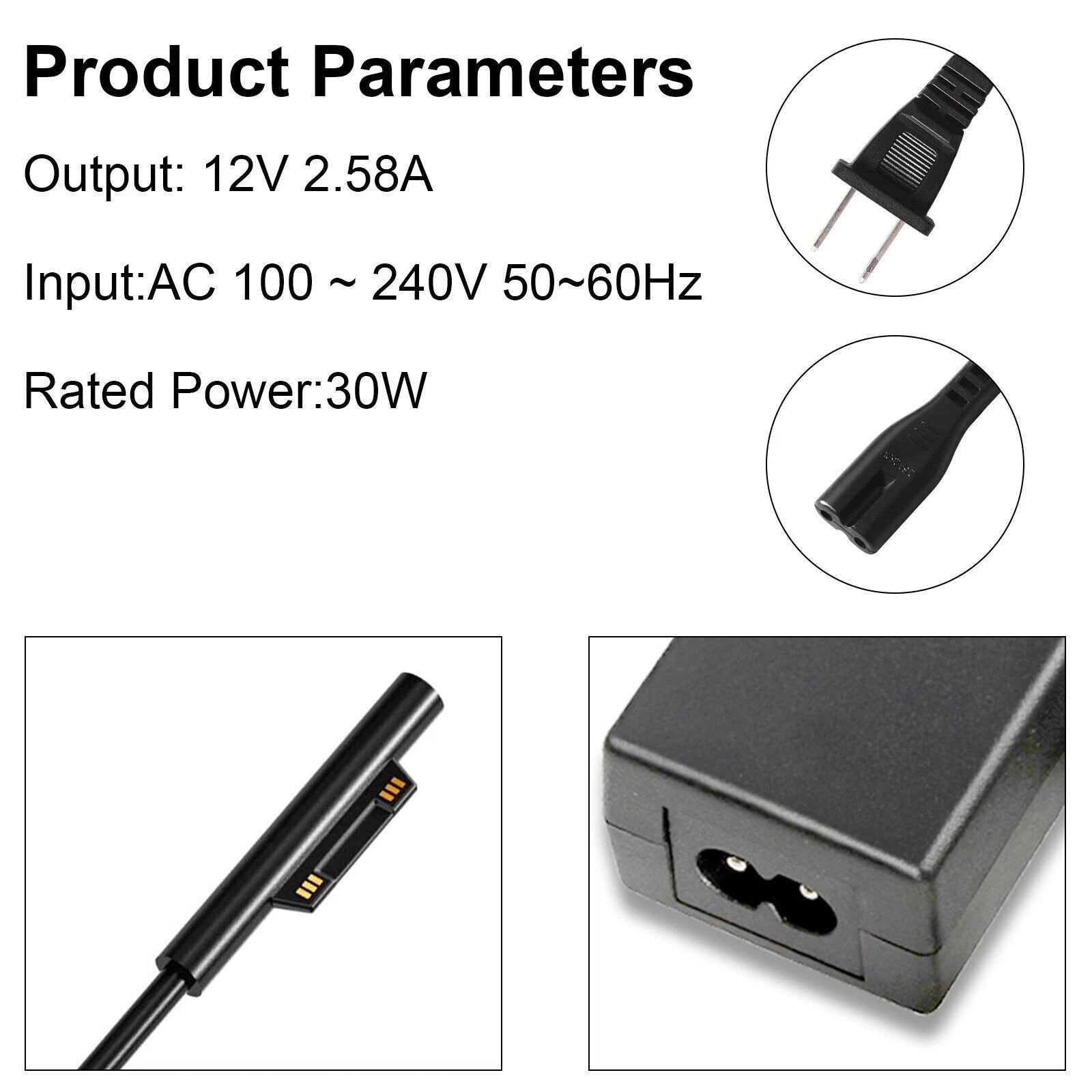 For Microsoft Surface Pro 3 4 Tablet Replacement AC Power Adapter 36W Charger US