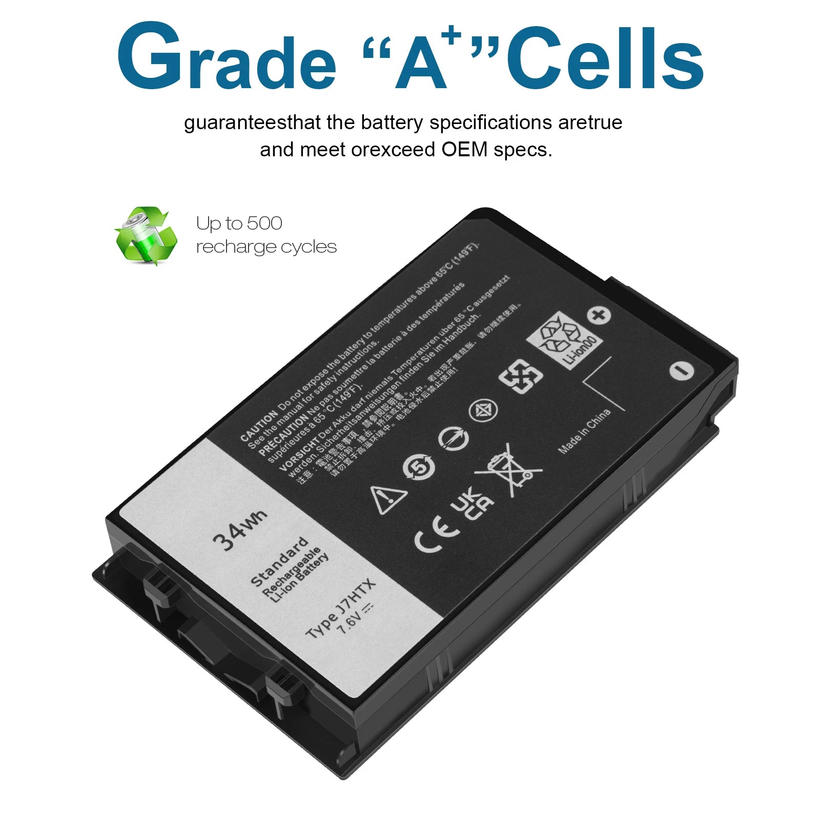 Replace J7HTX Battery For Dell Latitude 7202 7212 Rugged Tablet Series 7XNTR NEW