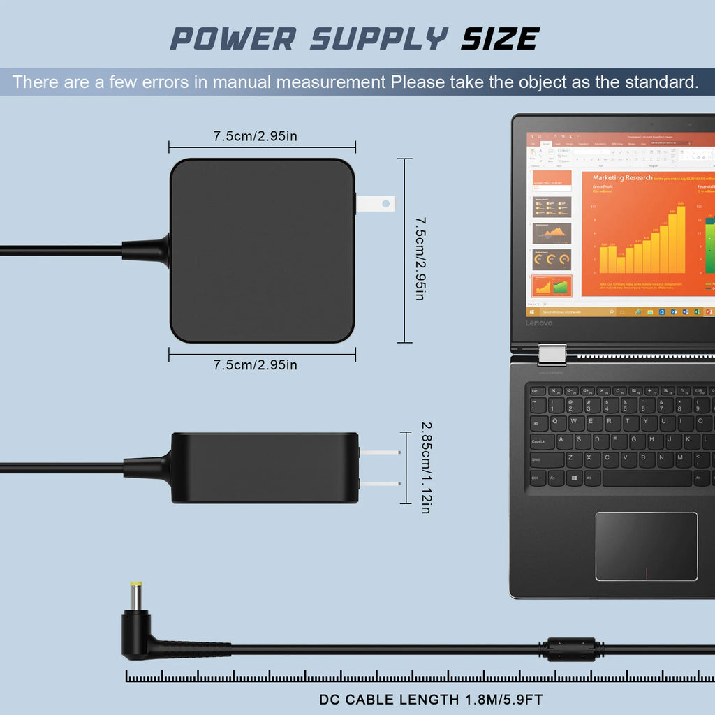 AC Adapter For Lenovo IdeaPad 3 15ITL6 82H8 82H800G6US Laptop Charger Power Cord