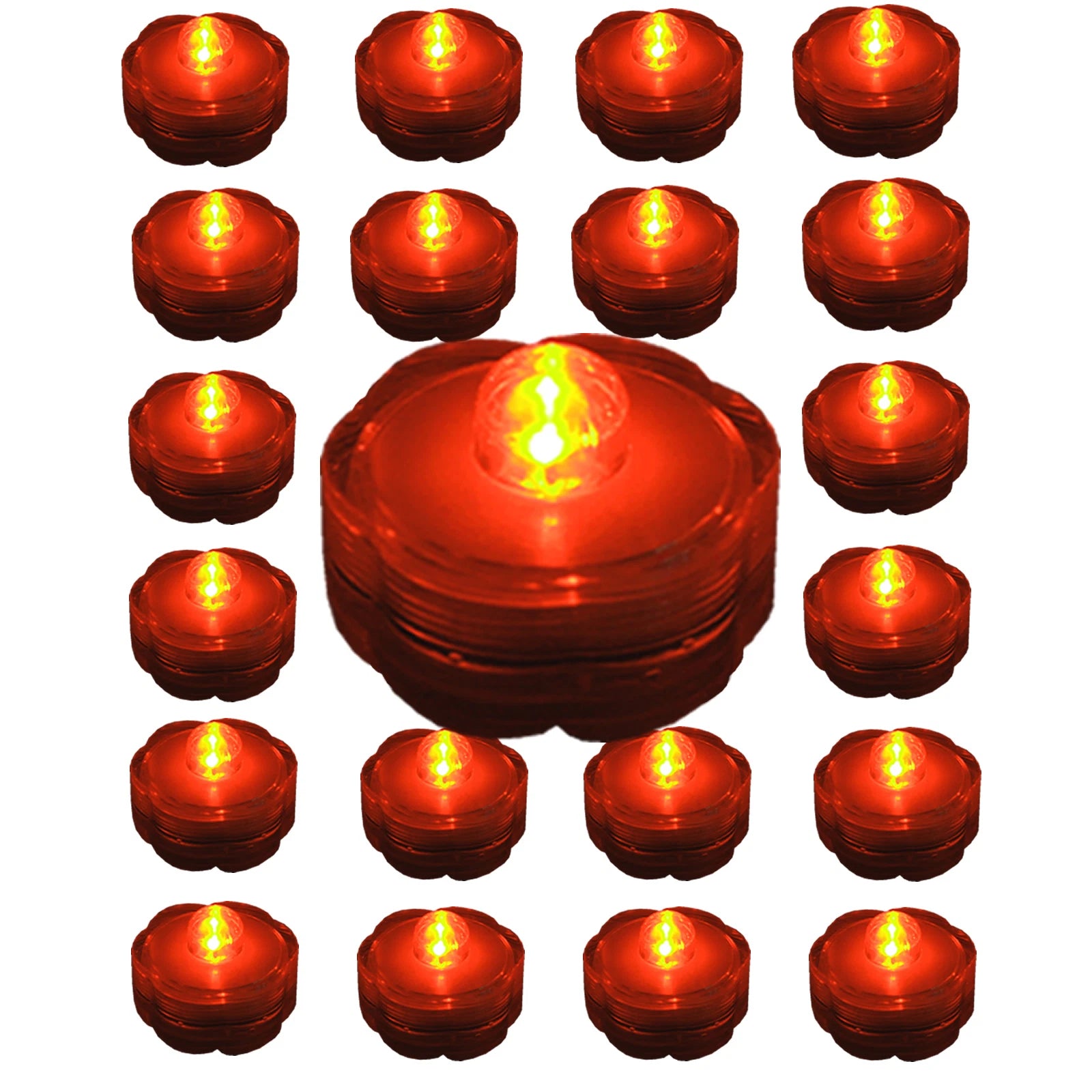 24 pc set ORANGE Jack-O-Lantern Pumpkin LED Battery Tea Light~HALLOWEEN~ FREE SH