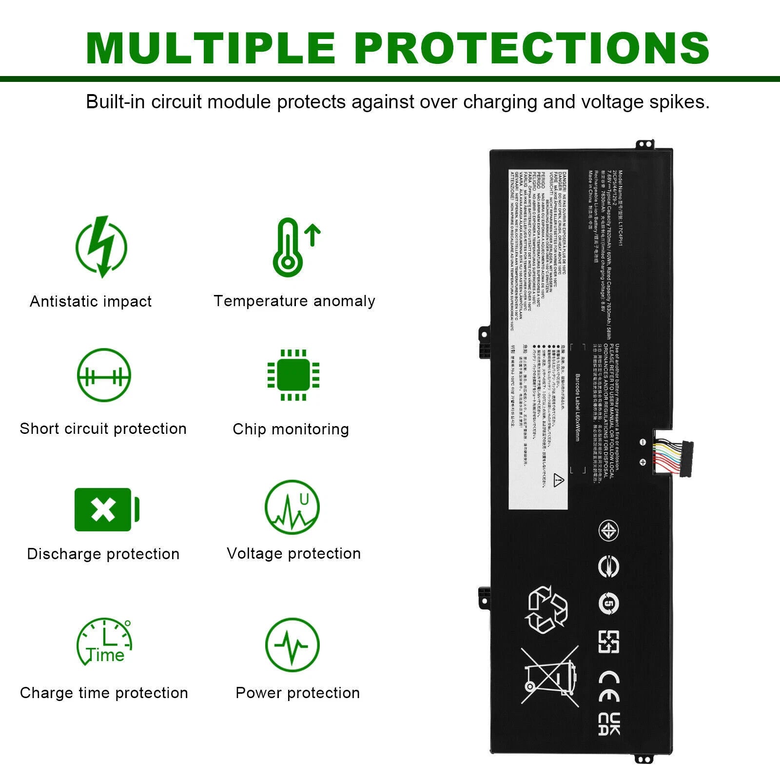 Battery for Lenovo Yoga 7 Pro-13IKB C930 C930-13IKB 81C4 L17C4PH1 L17M4PH1 60Wh