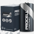 12pc Duracell PROCELL Constant Power PC1400 1.5V C Everyday Alkaline Batteries
