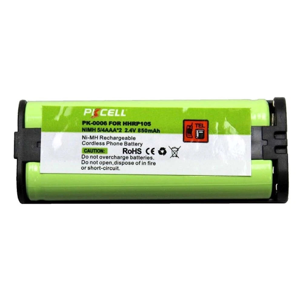 PKCELL PK-0006 Cordless Phone Rechargeable NiMH 850mAh Battery 2.4V, 1 Pack