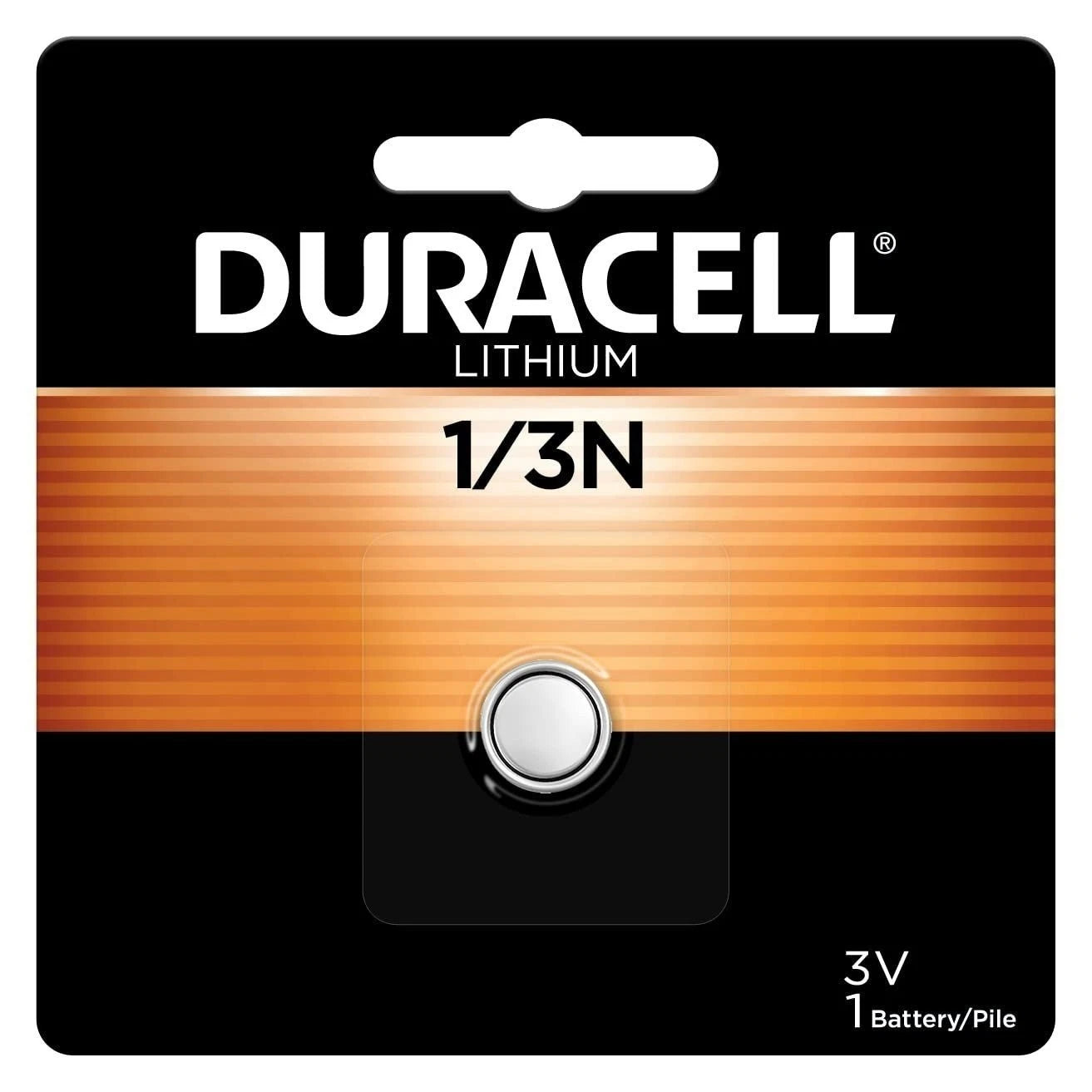 Duracell 1/3N 3V Lithium Battery, 1 Count Pack, Lithium Coin Battery for...