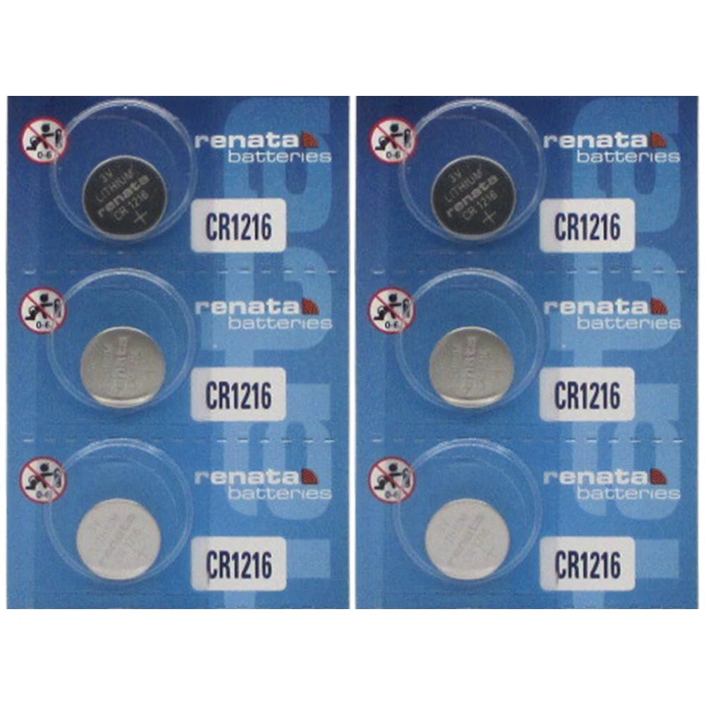 Renata CR1216 Lithium Battery 3V Button Cell for Digital Scales Calculators x 6