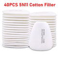 40pcs 5N11 Gas Mask Filter Cotton Filters Cartridge Mask Respirator Replacement