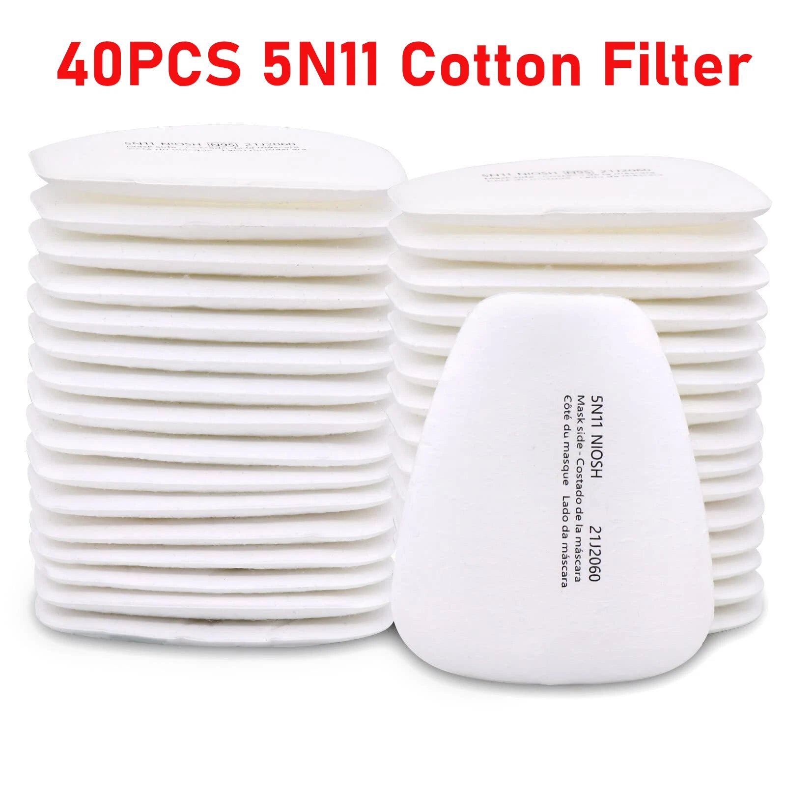 40pcs 5N11 Gas Mask Filter Cotton Filters Cartridge Mask Respirator Replacement