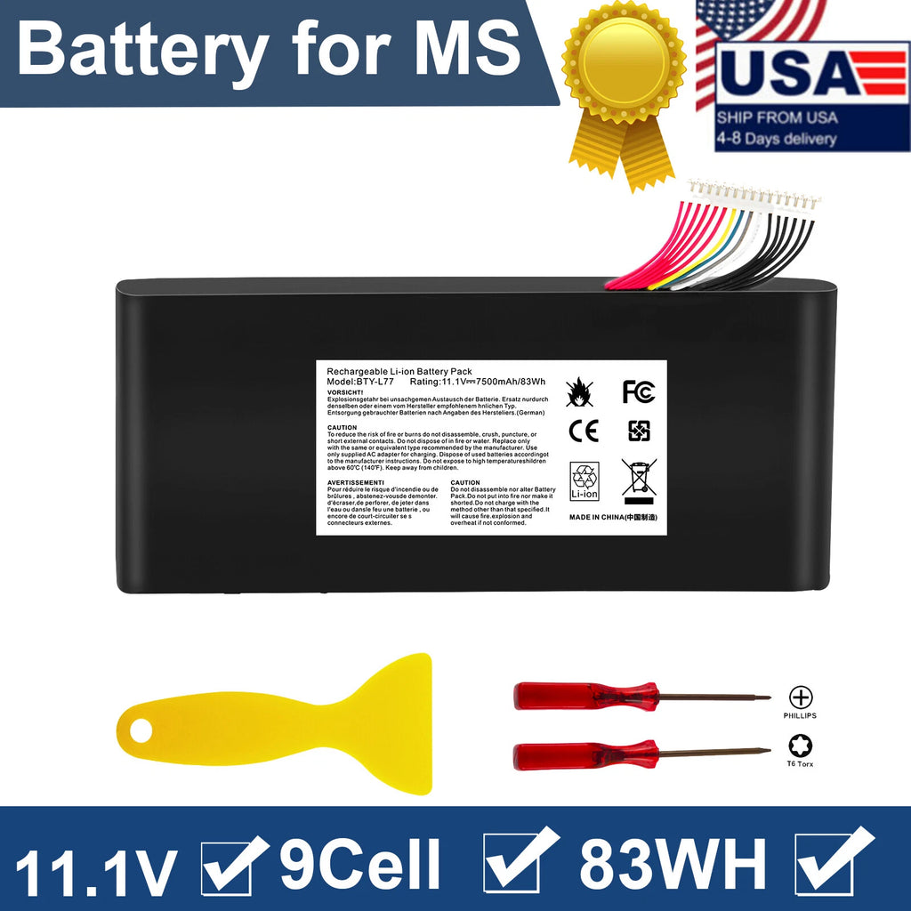 BTY-L77 New Battery for MSI GT72 2QD 2QE GT72S 6QE GT72VR WT72 MS-1782 MS-1785
