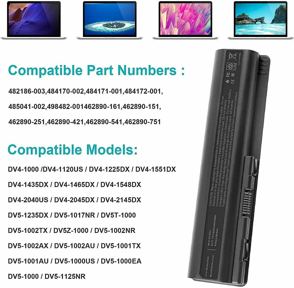 EV06 Battery for HP 484170-001 DV4 G71 CQ60 G60 DV5 DV6 484172-001 HSTNN-LB72