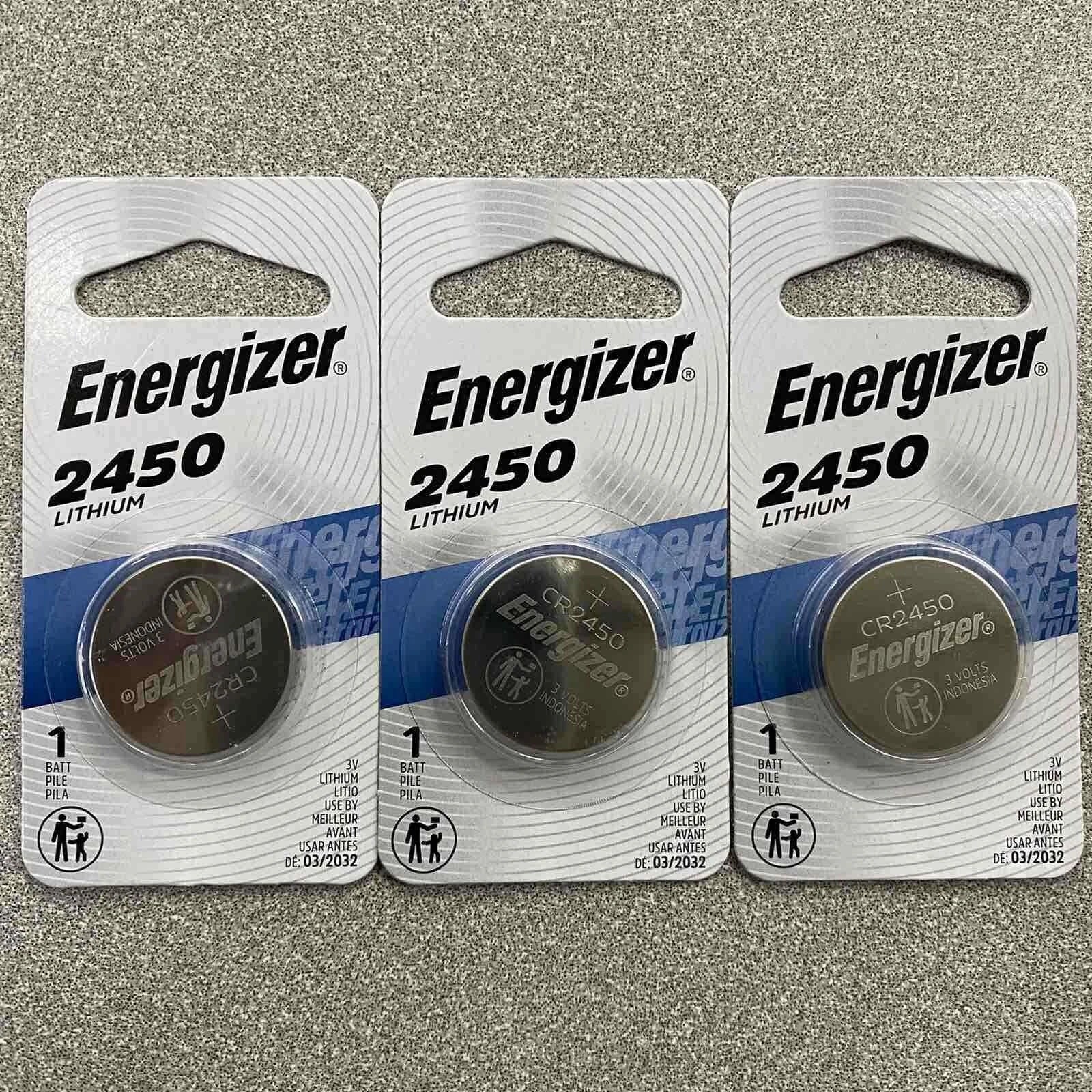 3 Pack New Fresh Energizer ECR2450 CR2450 BR2450 Lithium 3V Battery Exp 03/2032