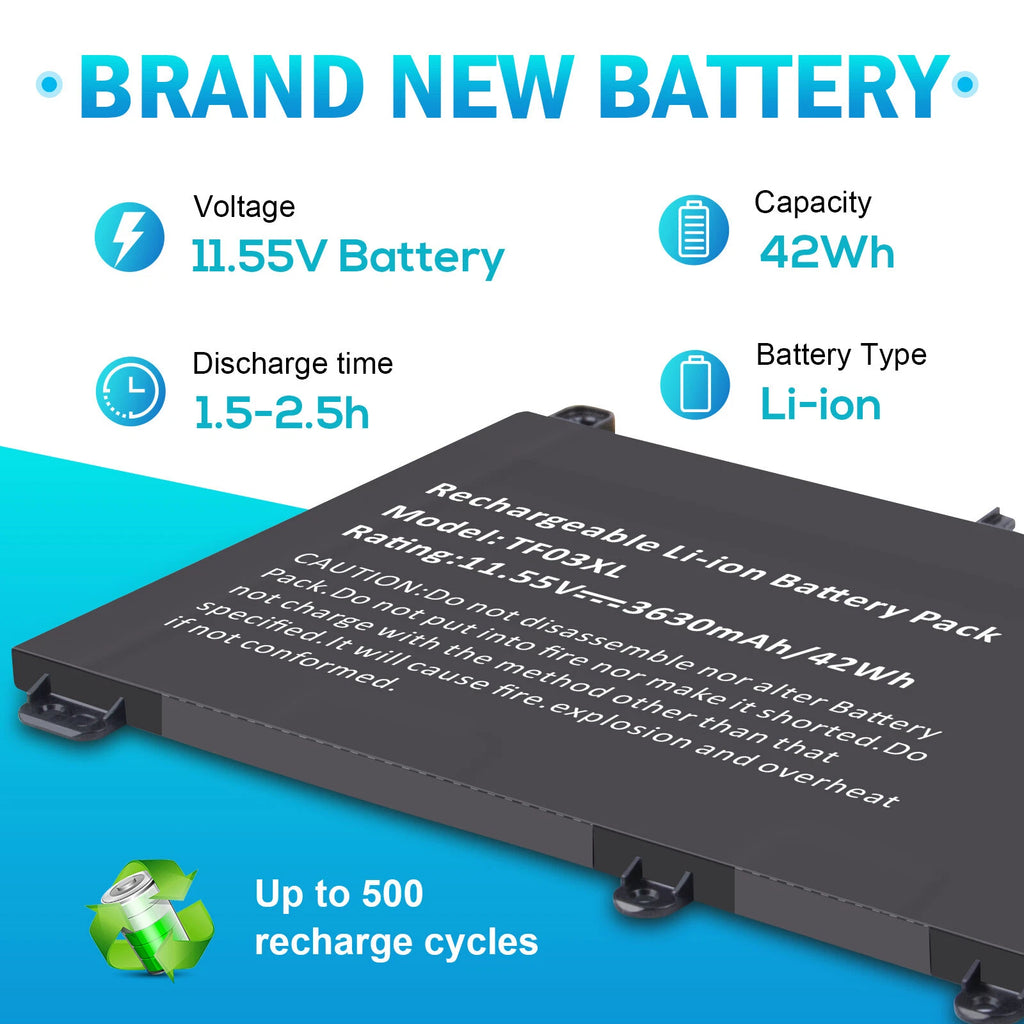 TF03XL Battery for HP Pavilion 14-CD 14-BF 15-CC 15-CD 14-BK 17-AR / Charger