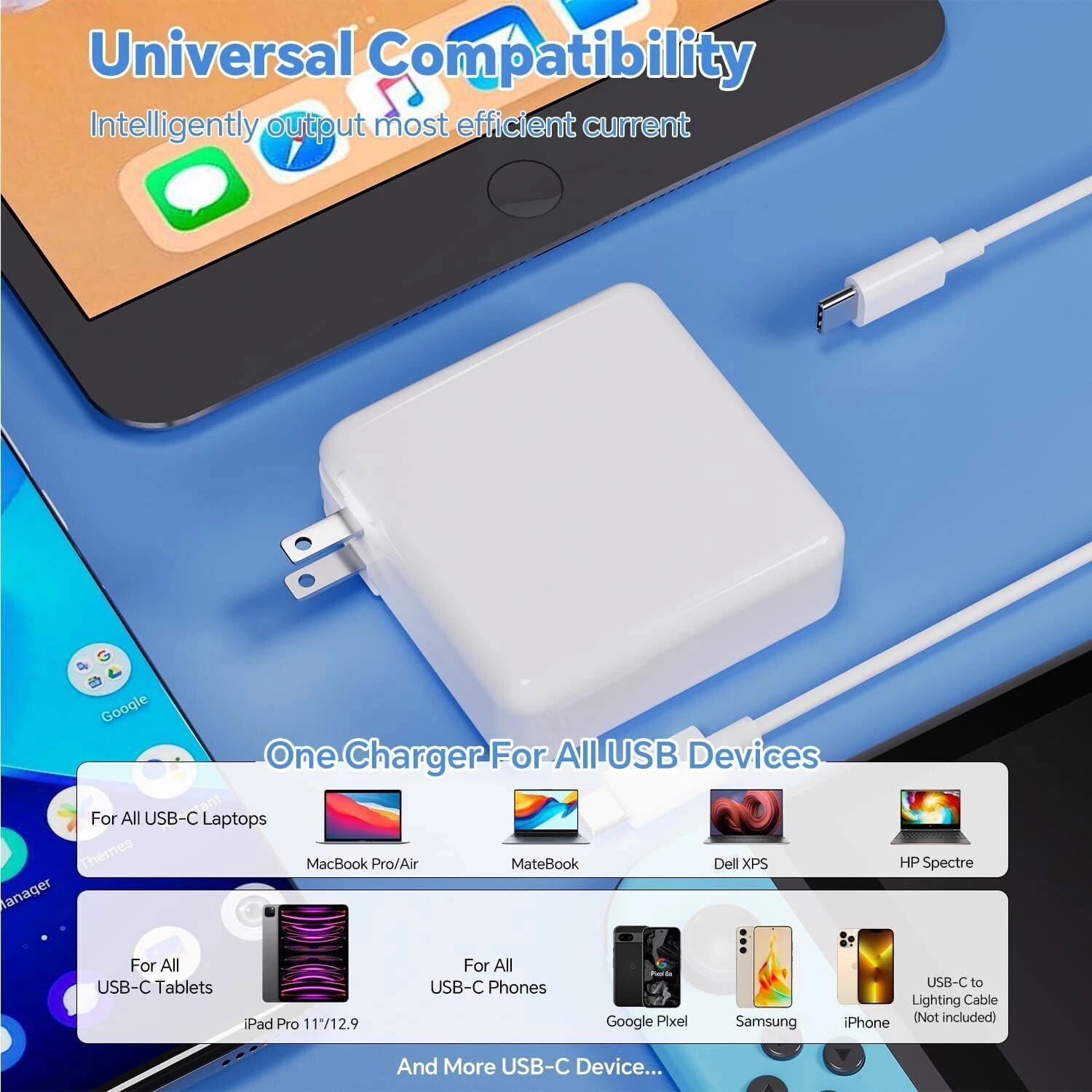 USB-C Laptop Charger Lot 96W 61W Type C Power Adapter Compatible Laptop MacBook