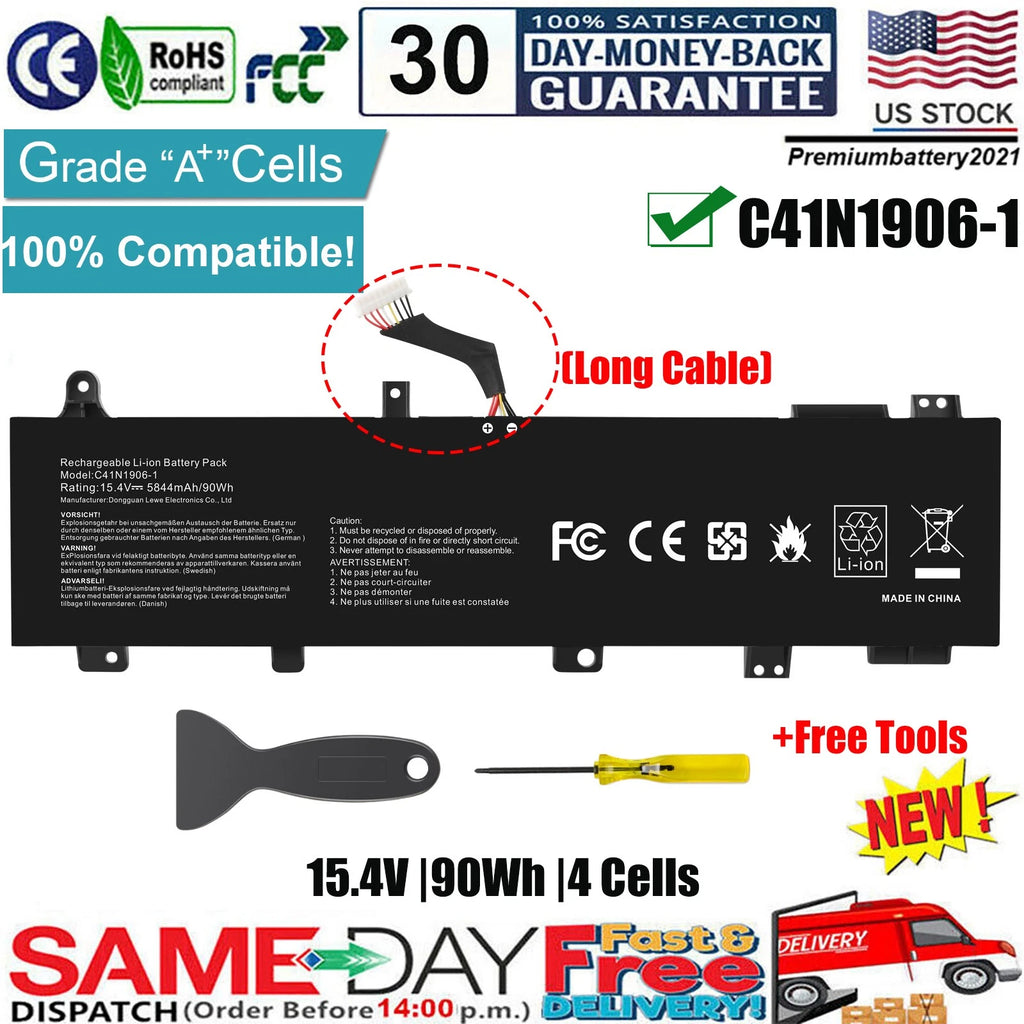 C41N1906-1 Battery For ASUS TUF Gaming A15 FA506 F15 FX506HM A17 FA706II FA706IH