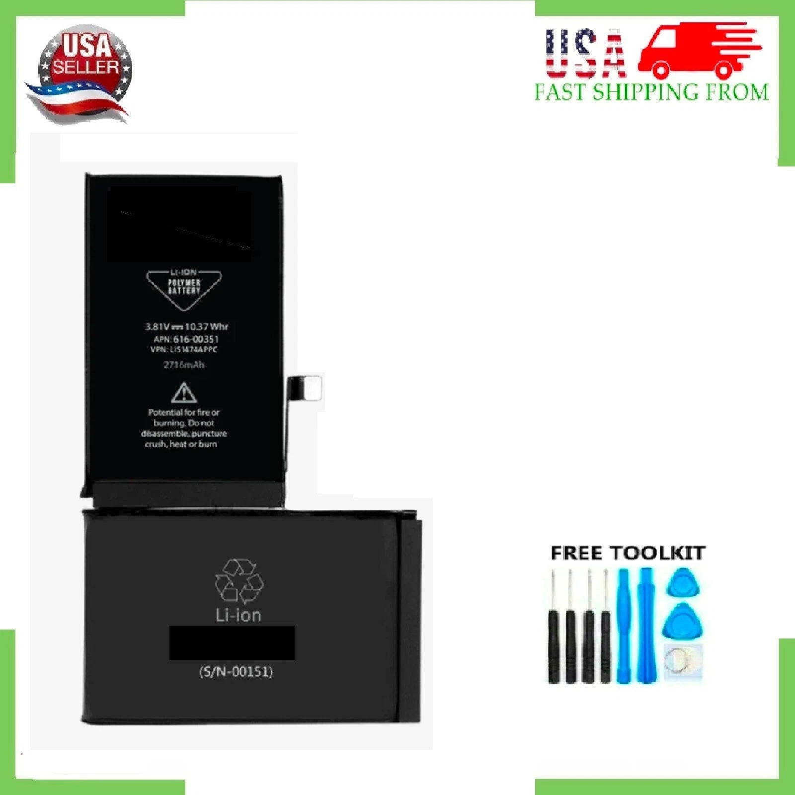 Premium Quality Replacement Battery For iPhone 12/12 Pro Max/12 Mini + Tools LOT