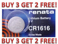CR 1616 RENATA WATCH BATTERY CR1616 ECR1616 FREE SHIPPING BUY 3 GET 2 FREE!!