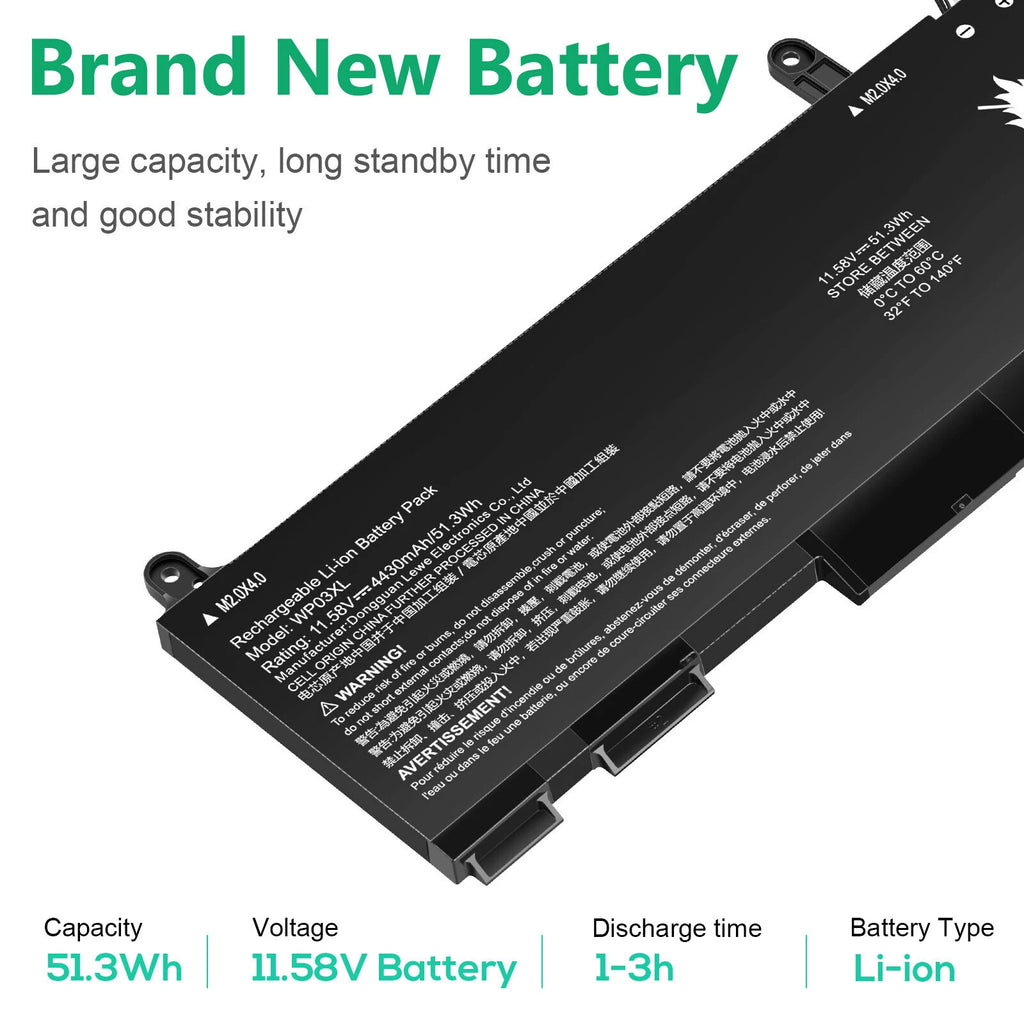 Battery WP03XL For HP Split X2 13-M000 EliteBook 830 835 845 860 865 G9 G10 G11