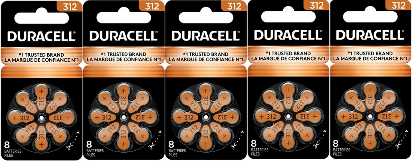 Duracell Hearing Aid Batteries Size 312 - Fresh Exp-2028 (32 - 240 Batteries)