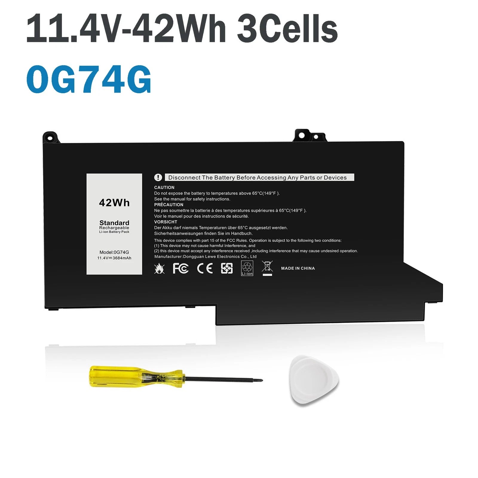 0G74G 2PFPW Battery For Dell Latitude 5300 5310 7300 7400 P97G001 P97G002 P97G