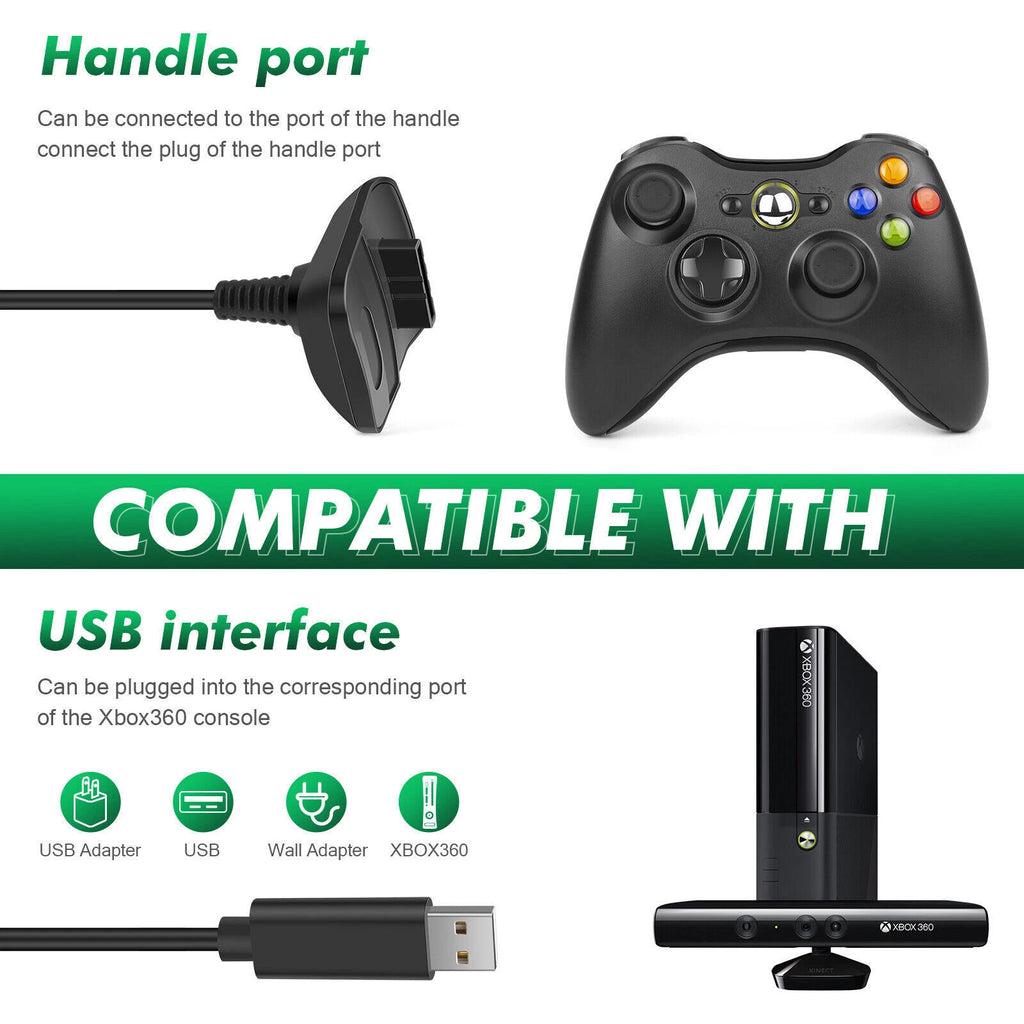 2X 4800mAh Battery Pack For Microsoft XBOX 360 Wireless Controller Ni-mh Battery