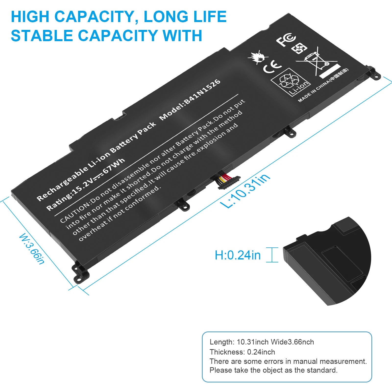 Battery for Asus ROG Strix GL502 GL502V GL502VT GL502VT-1A GL502VM B41N1526
