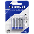 4-PACK AAA TRIPLE A HEAVY DUTY BATTERIES - BlueDot Alkaline 1.5V ~NEW FREE SHIP