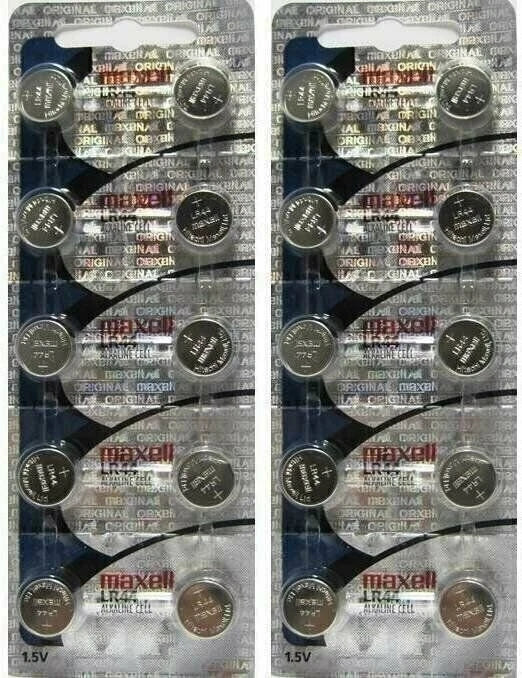 40 Fresh Genuine Maxell LR44 (A76) 357 1.5V Alkaline Button Cell Batteries