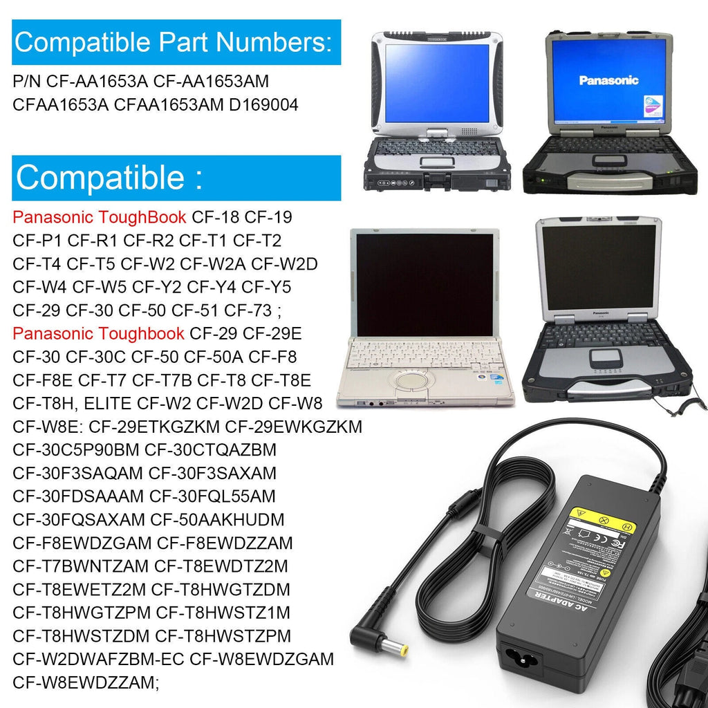 LOT 72W Adapter Charger For Panasonic ToughBook CF-18 CF-19 CF-29 CF-30 CF-73 US