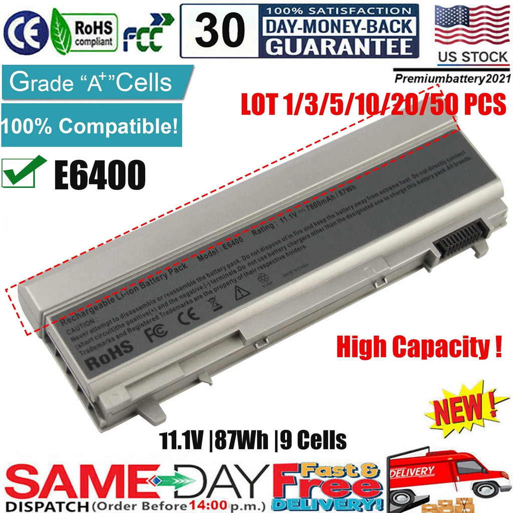 Lot 87WH 9CELL Battery For Dell Latitude E6400 E6410 E6500 E6510 4M529 KY265