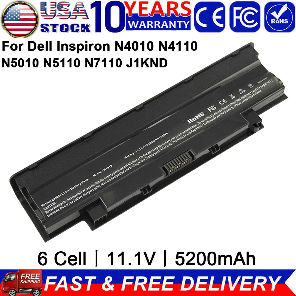 J1KND Battery/Charger For DELL Inspiron 3520 3420 M5030 N5110 N5050 N4010 N5010