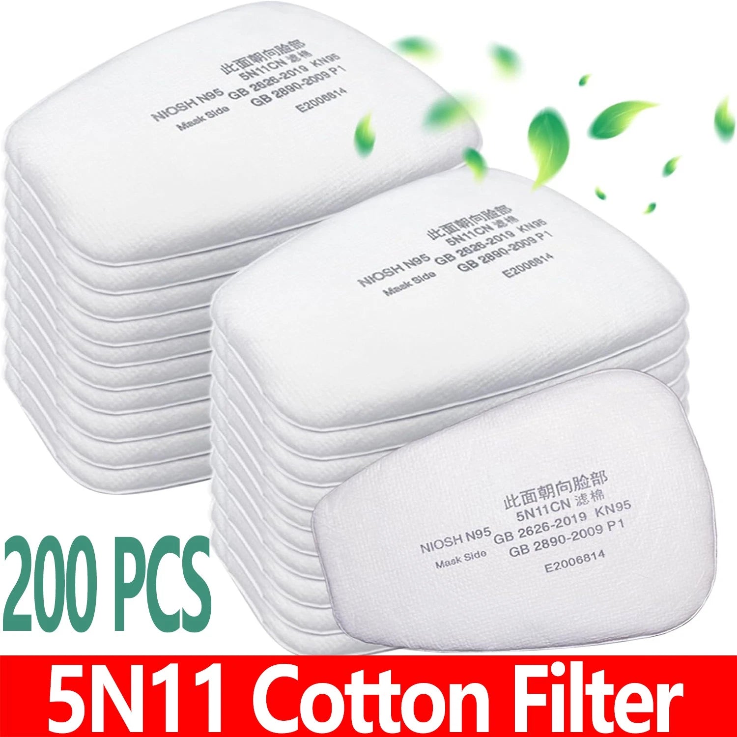 200X Particulate Cotton 5N11 Filter for Respirator Face Gas 3M 6200 6800 7502
