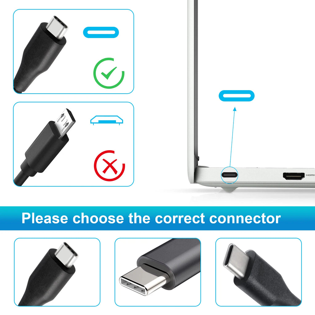 65W Type-C AC Adapter USB-C Charger For ASUS ZenBook/Chromebook/Transformer Book
