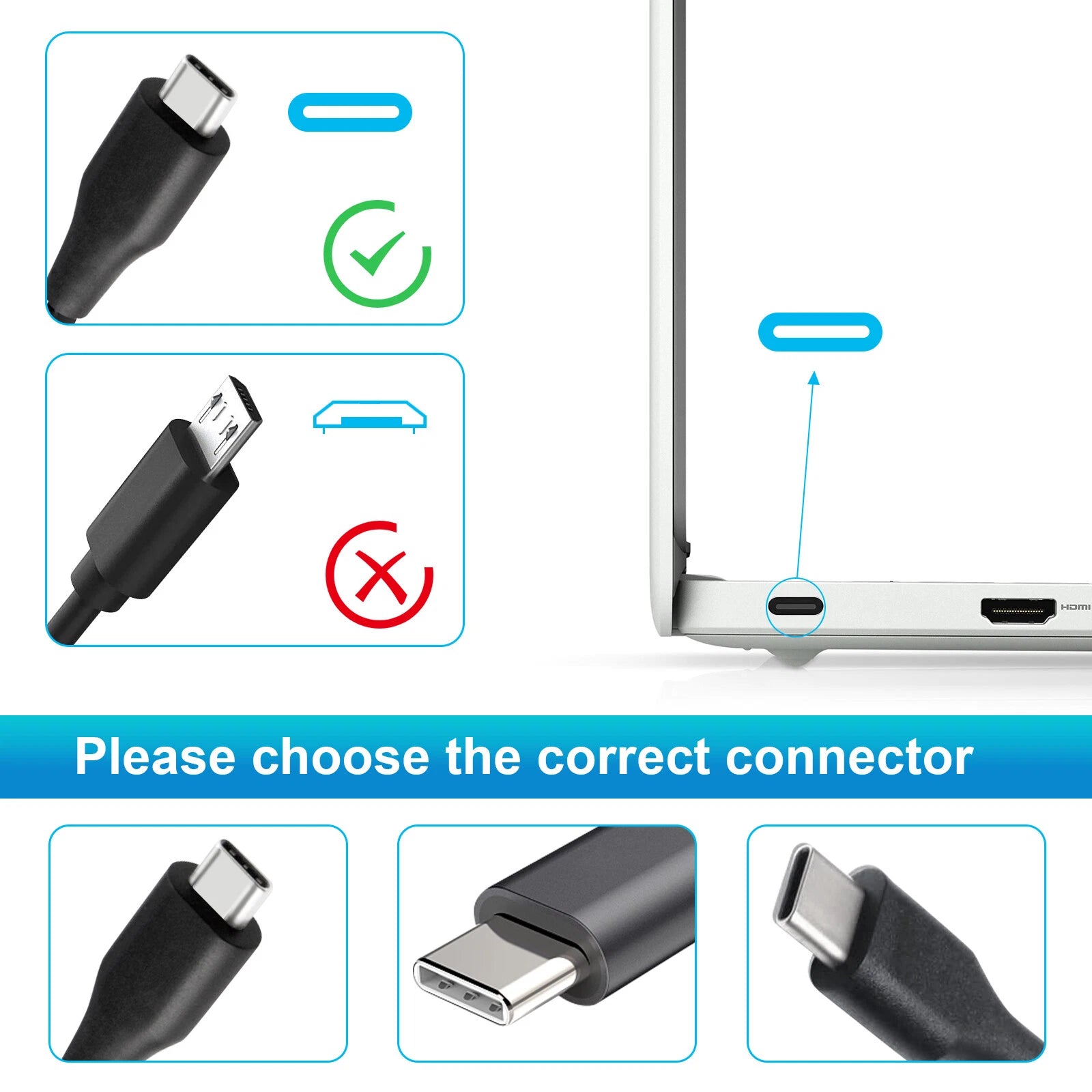 65W Type-C AC Adapter USB-C Charger For ASUS ZenBook/Chromebook/Transformer Book