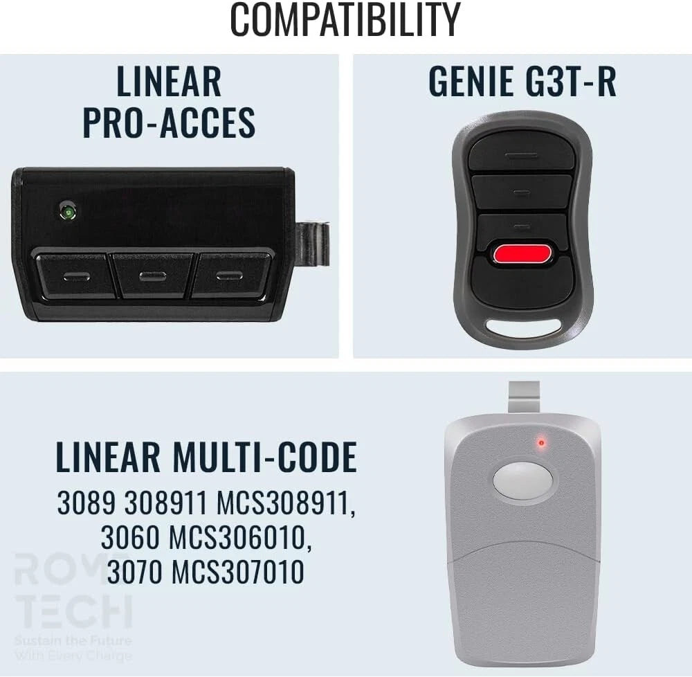 Garage Door opener remote Battery Compatible with Genie, Linear, LiftMaster