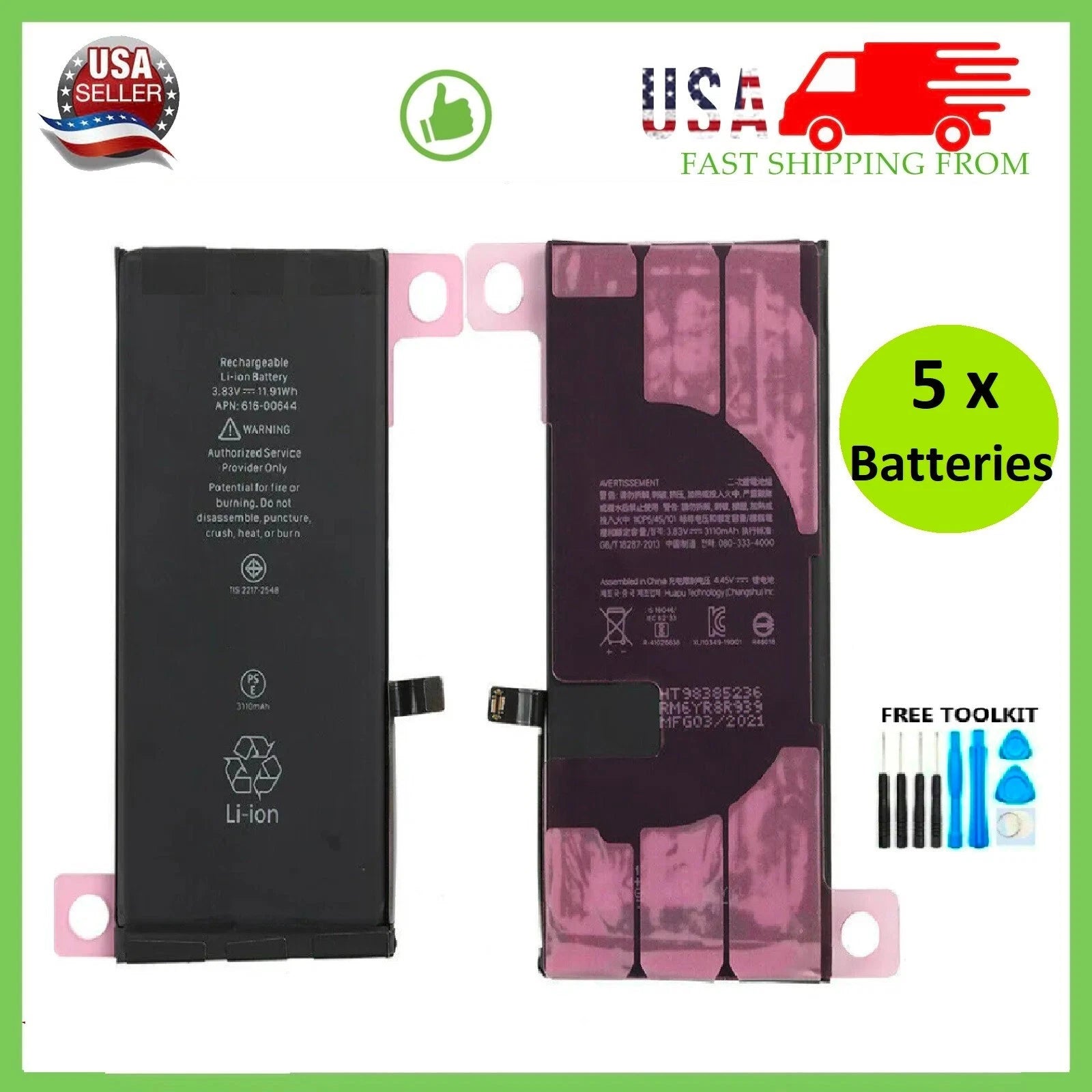 Premium Quality Replacement Internal Battery For iPhone 11/11 Pro Max + Tool LOT