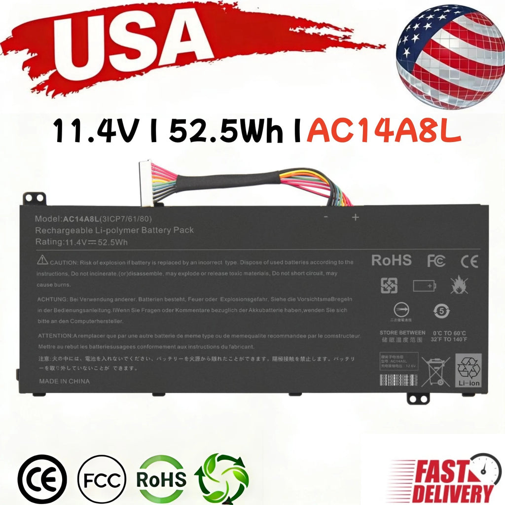 AC14A8L Battery for Acer Aspire VN7-571 VN7-591G VN7-592 VN7-791 52.5Wh