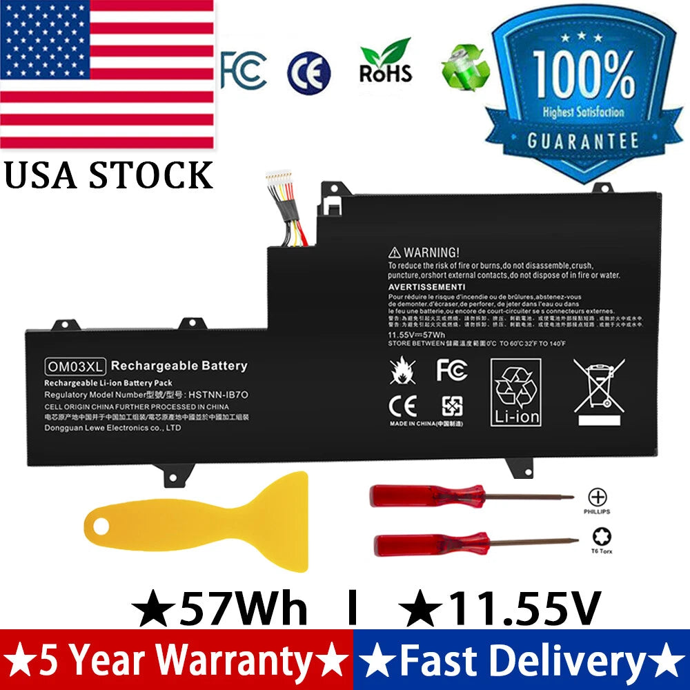 OM03XL Battery For HP EliteBook X360 1030 G2 HSTNN-IB70 863167-1B1 863167-171
