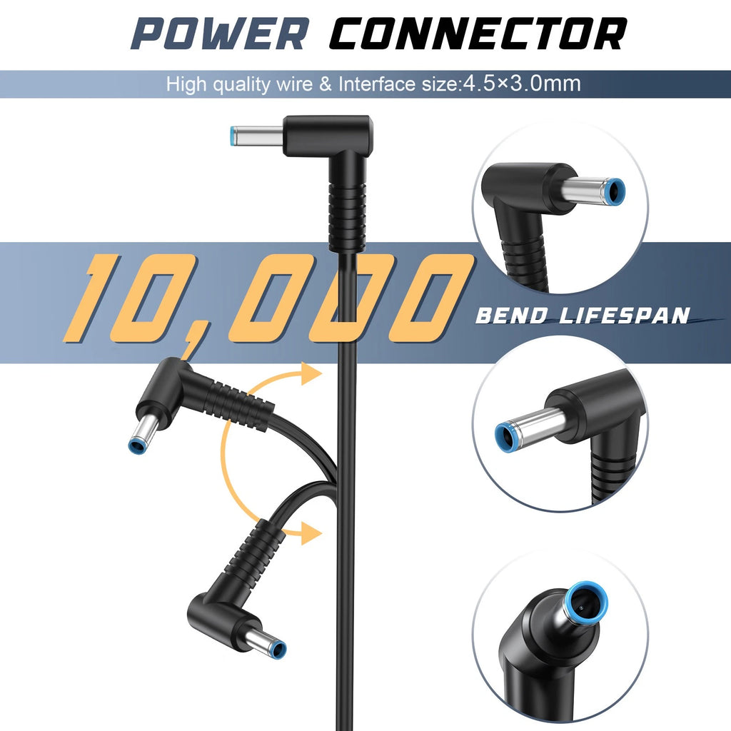 65W AC Adapter with Blue Tip Power Cord For HP Laptop Charger HP Pavilion x360
