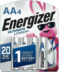 4 Energizer AA Ultimate Lithium Batteries (L91, FR6, LR6, 15-LF, FR14505) bulk.