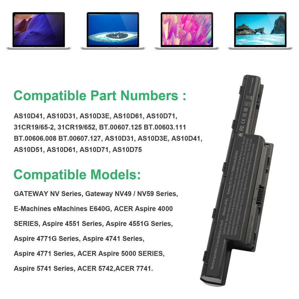 9 Cell Laptop Battery for Acer Aspire 5560 5736G 5749 5749Z 5755 AS10D56 AS10D61