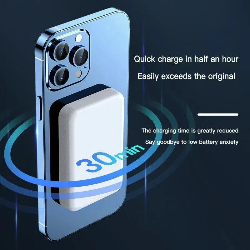 10000mAh Power Bank Magnetic Battery Pack Wireless Charger for iPhone 16/15/14/X
