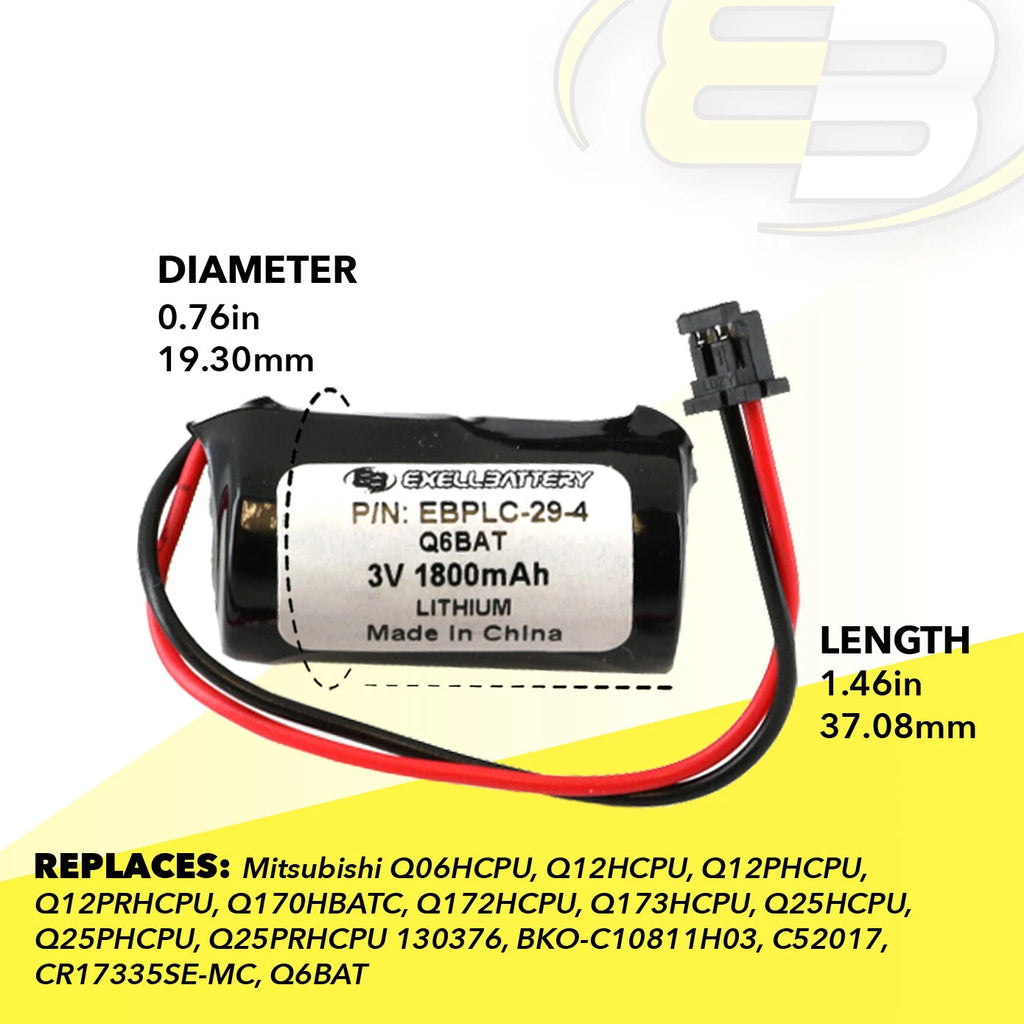 Exell EBPLC-29-4 3V Lithium Compatible with Battery