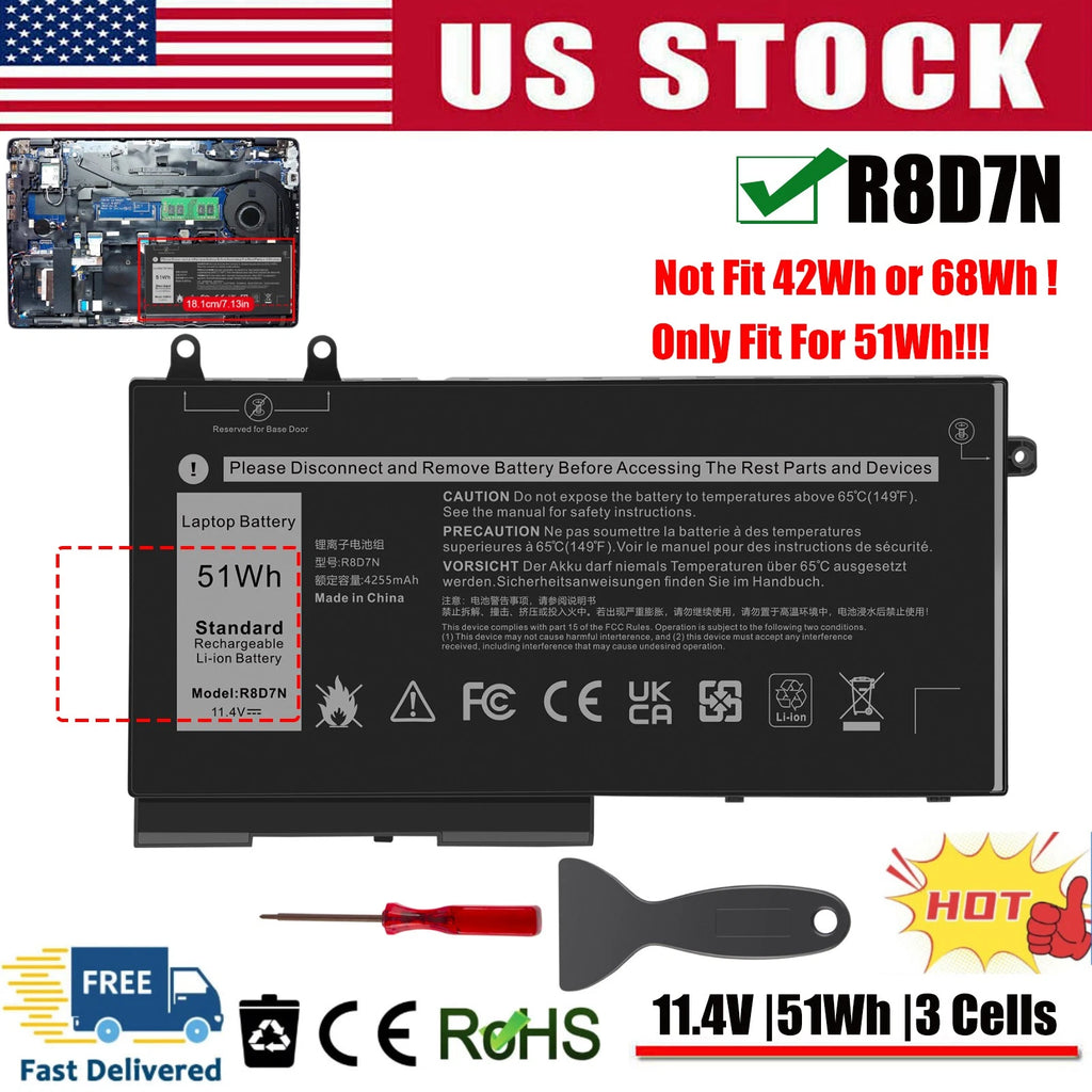 ?1V1XF 51Wh Battery Replacement for DELL Precision 3540 3550 Latitude 5400 R8D7N