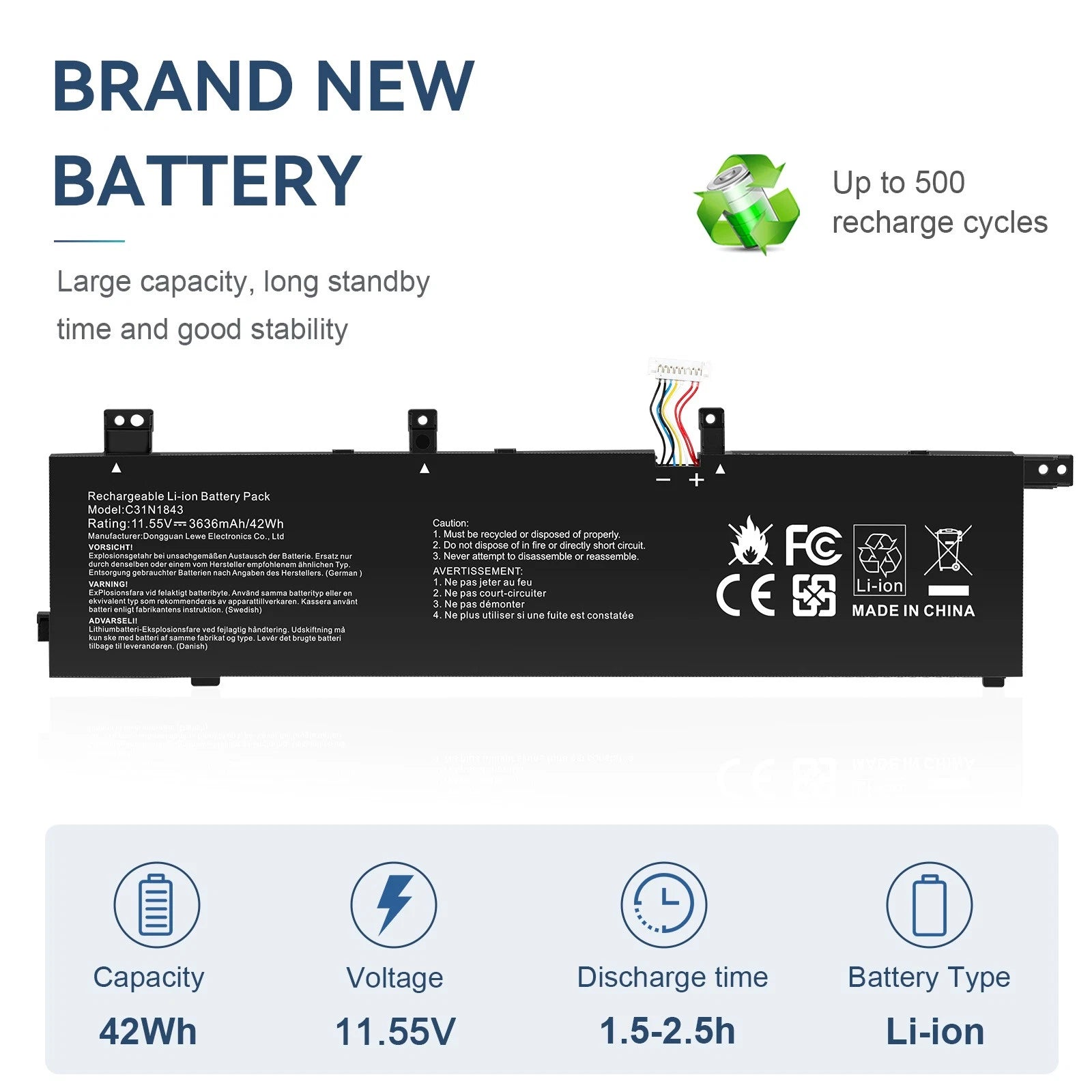 C31N1843 Battery For Asus VivoBook S14 S432FA S432FL S15 S532FL S532FA 42Wh