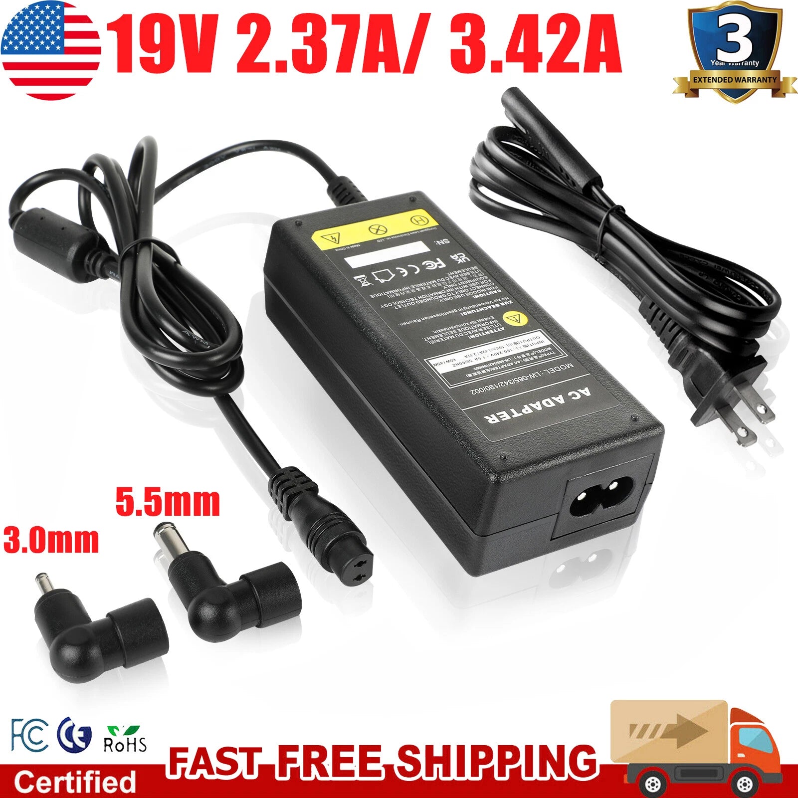 45W Laptop AC Adapter Charger For Acer Chromebook 14 13 15, Aspire, Spin, Swift