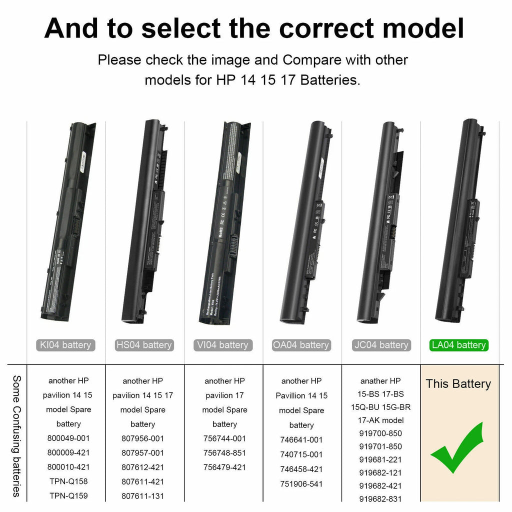 LA03 LA04 Battery for HP 15-F233WM 15-F247NR 15-F271WM 15-F272WM 776622-001 41wh
